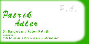 patrik adler business card