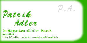 patrik adler business card